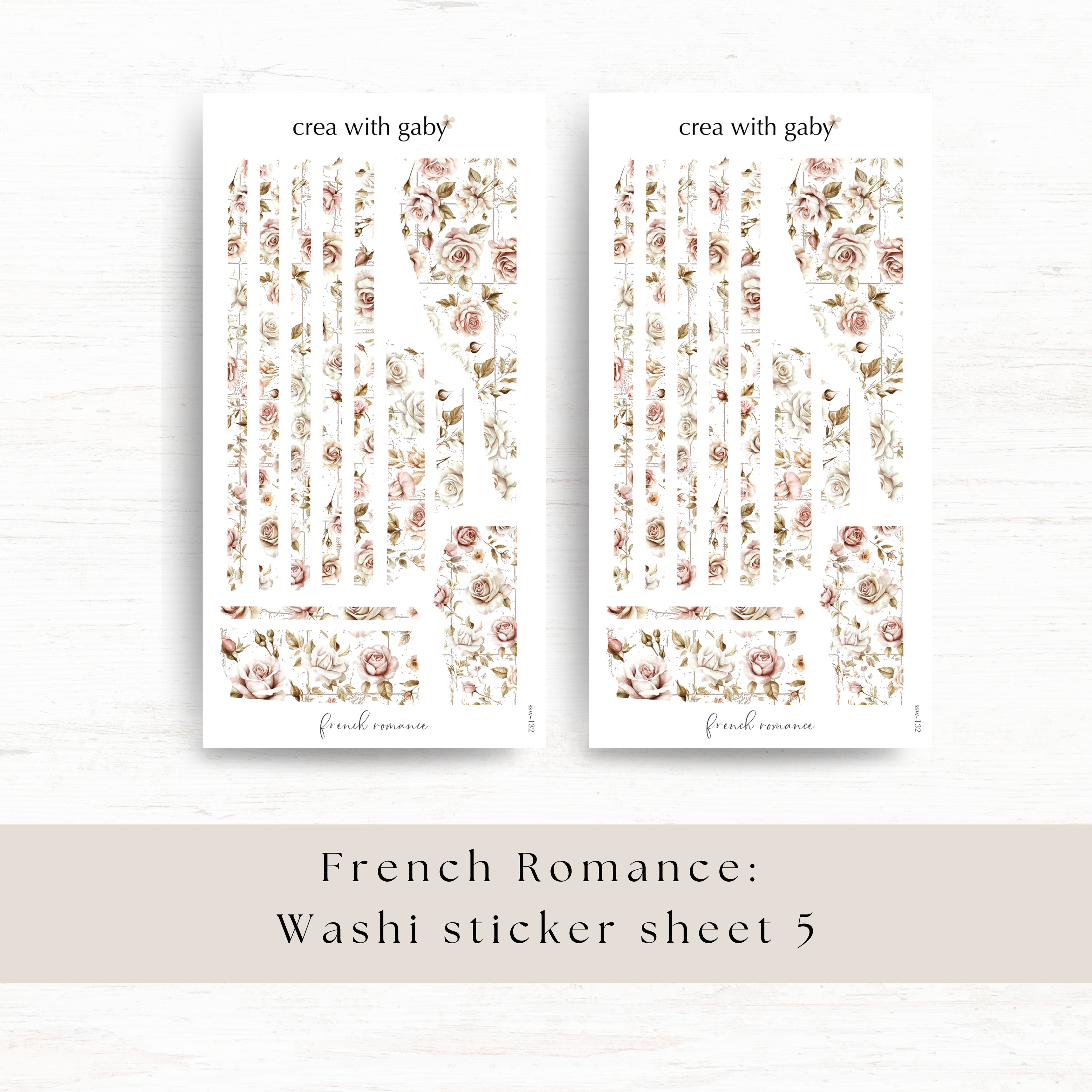 Crea wiht Gaby - Washi sticker - French Romance 5
