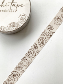 Washi tape Studio Lea - Vintage Whimsical Flower BEIGE smal