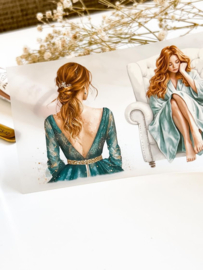 Ma.Journaling  Teal and Blue Festive Girls   Pet sample