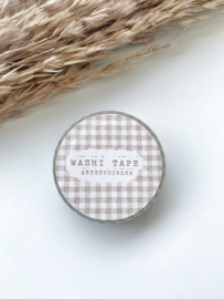 Washi tape Studio Lea - Thin soft colored gingham Brown
