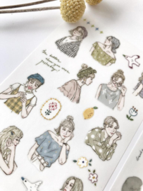Geschetste meisjes rub-on stickers nummer 4