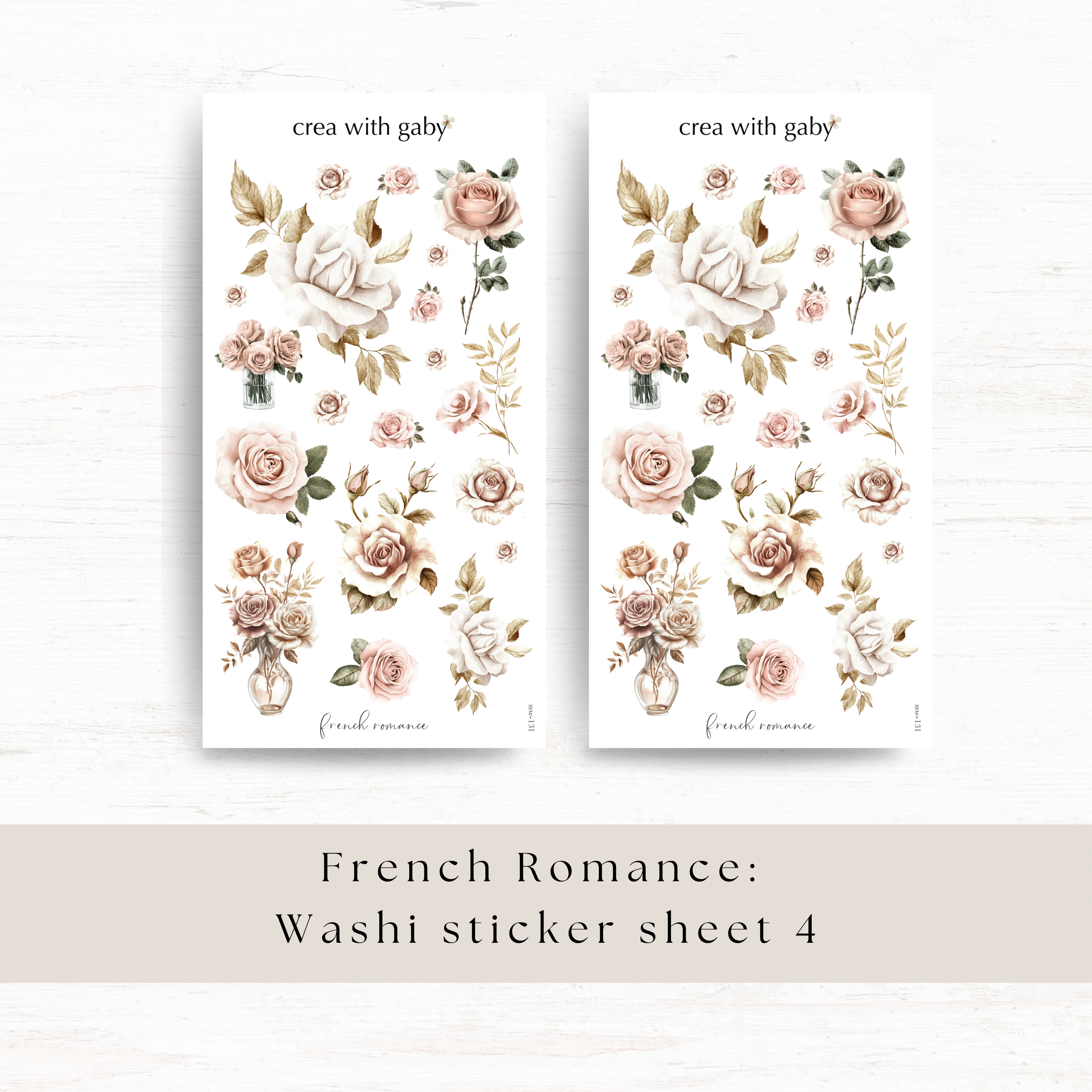 Crea wiht Gaby - Washi sticker - French Romance 4
