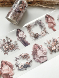 Pet tape Rol Bloemen / Girls Beige