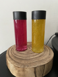 Sensorische fles glitter- geel
