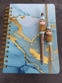 Balpen + notitieboekje blauw