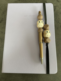Balpen + notitieboek paars