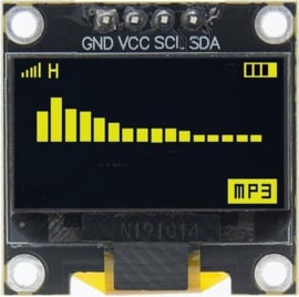 Mini OLED display geel 0.96 inch 128x64 I2C