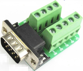 DB9 Male 9Pin Plug Breakout Terminals Board - RS232