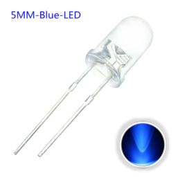 10x LED Diode Transparant 5mm Blauw 3V