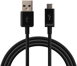 USB-A naar Micro-USB kabel 1 meter Zwart