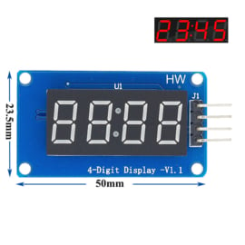 4-digit display Rood TM1637 (7-segmenten per digit)
