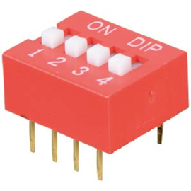 4-pins dip switch 2,54 mm