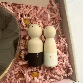 Chocolade hart & houten bruidspaar