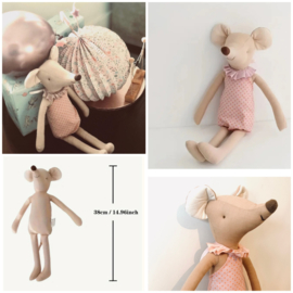 Knuffel muis mét gepersonaliseerde ketting