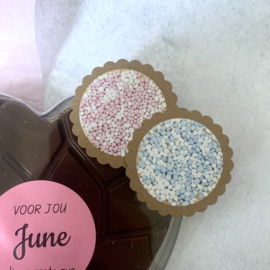 Chocolade hart mer gepersonaliseerde sticker