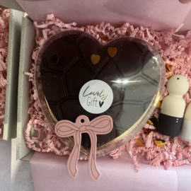 Chocolade hart & houten bruidspaar