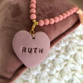 Ketting Ruth - Hartje klei