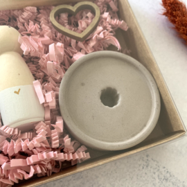 Giftbox - Houten bruidspaar & kaarshouder