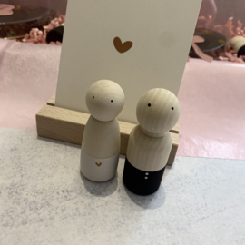 Chocolade hart & houten bruidspaar