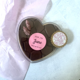 Chocolade hart mer gepersonaliseerde sticker