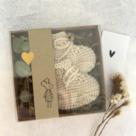 Giftbox Muisje - Babyslofjes uni