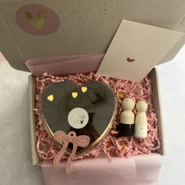 Chocolade hart & houten bruidspaar