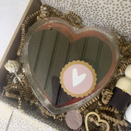Chocolade hart & houten bruidspaar