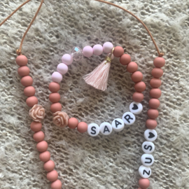 Ketting grote zus - Oud roze
