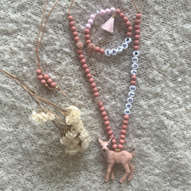 Ketting grote zus - Oud roze
