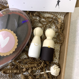 Chocolade hart & houten bruidspaar