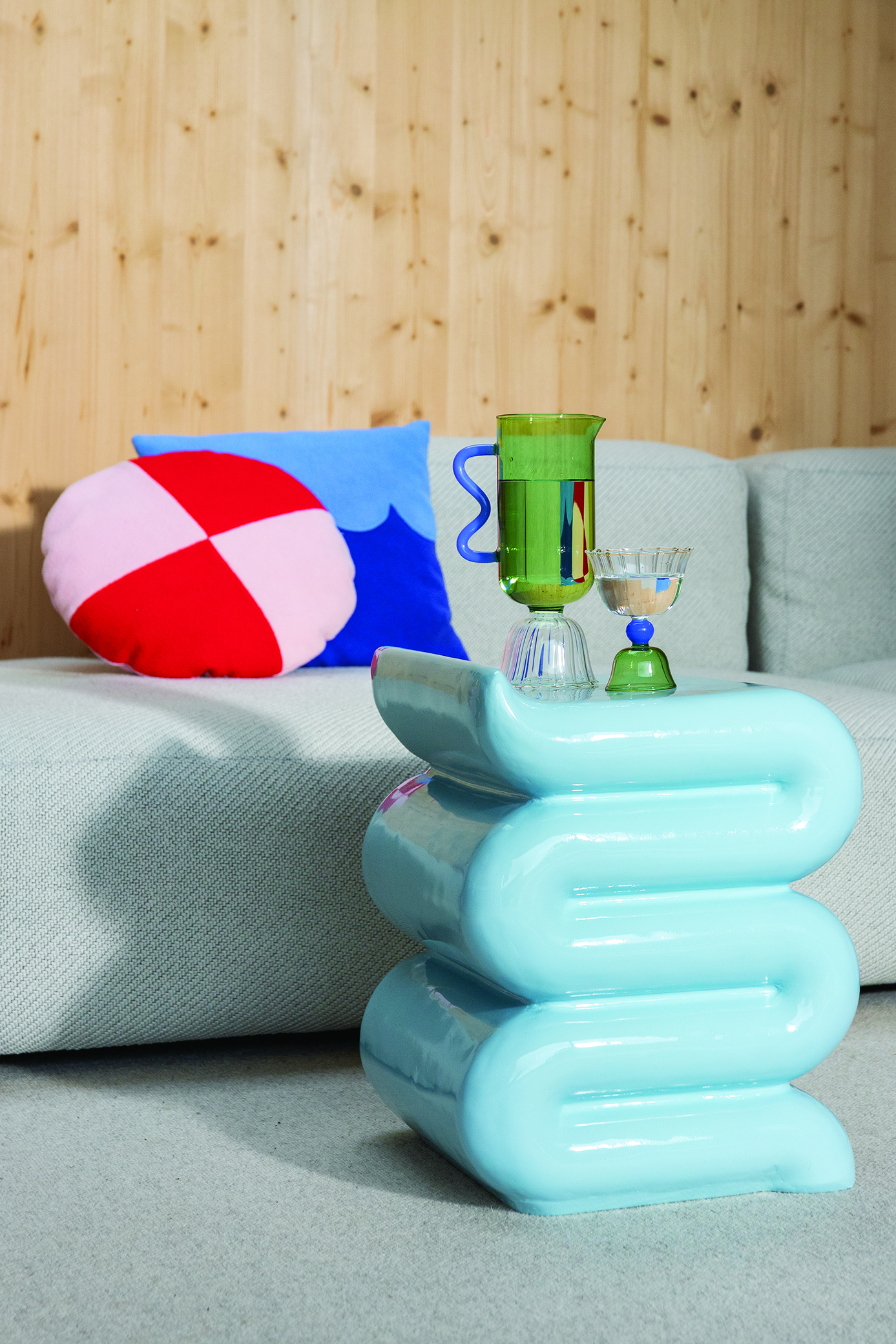 &K bijzettafel whip blauw