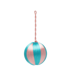 kerstbal blauw/roze S