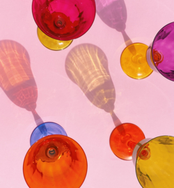 Petunia Optic Wine Glass Set of 2