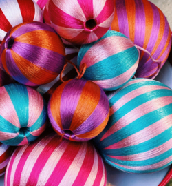 kerstbal paars/oranje L
