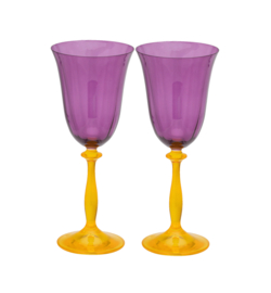 Petunia Optic Wine Glass Set of 2