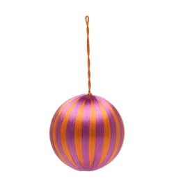 kerstbal paars/oranje L