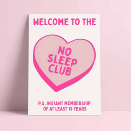 No sleep club postkaart