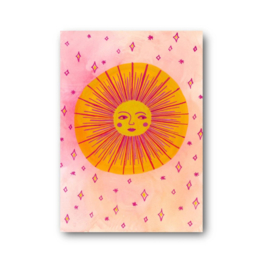 Postkaart stralende zon