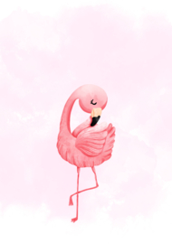 midi kaart, flamingo 10 stuks