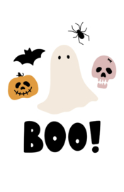 mini kaart Halloween, Boo! 10 stuks
