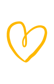 mini kaart, getekend hart geel 10 stuks