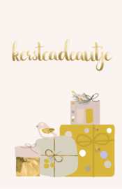 mini kaart Kerst met goudfolie, kerstcadeautje  10 stuks