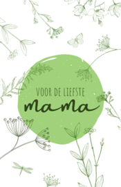 mini kaart, voor de liefste mama groen 10 stuks