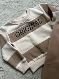 Bruin gestreept setje