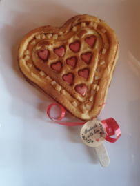 wafel hart met chocolade en dip