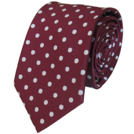 Bordeaux rode stropdas met stippen - 7cm