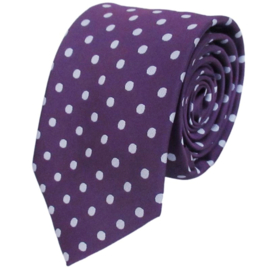 Paarse stropdas met stippen - 7cm