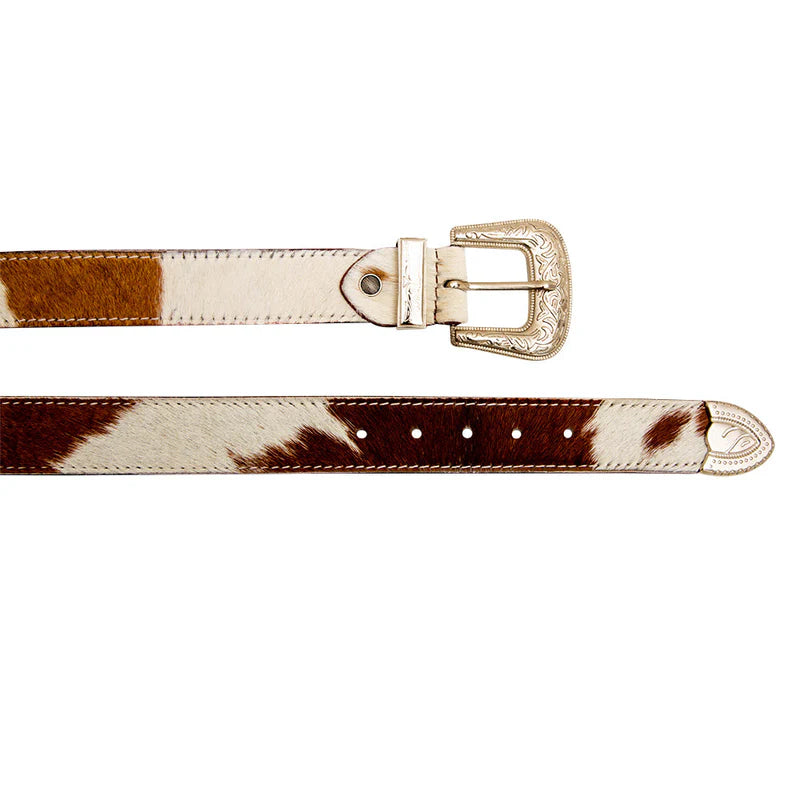 Myra lederen broekriem met cowhide
