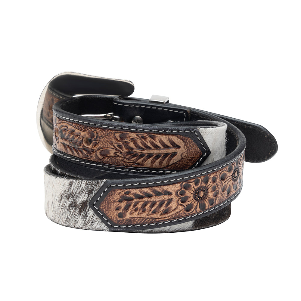 Myra statement broekriem leer met cowhide