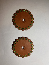 Concho leer ingelegd met echte Swarovski stenen
